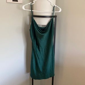 Brand new dark green silk nasty gal mini